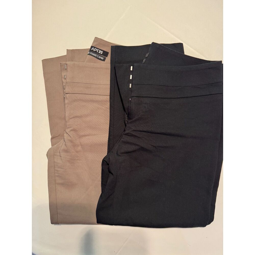Lot of 2 Apt. 9 "The Torie Capri" Dress Pants Size 4 - Black & Taupe Brown
